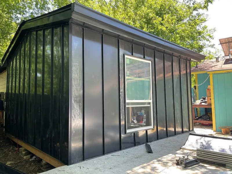 Black standing seam metal wall panels for Metal Roof Installation in Frankstown